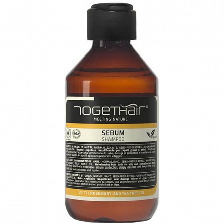 Naturalny szampon oczyszczający Togethair Sebum do włosów tłustych i mieszanych 250ml Togethair 8052575370400