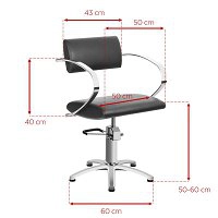 Fotel fryzjerski Gabbiano MEDIOLAN czarny dostępny w 48h Fotele fryzjerskie Gabbiano 12942