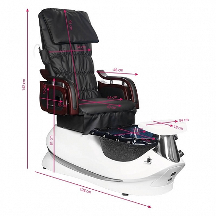 Fotel kosmetyczny Activ AS-261 Pedicure SPA czarno-biały z funkcją masażu Fotele kosmetyczne elektryczne Activ 5906717419928