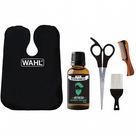 Zestaw Wahl Home Barber Kit 5w1, barberski do pielegnacji brody i wąsów Peleryny fryzjerskie Wahl 5996415034097