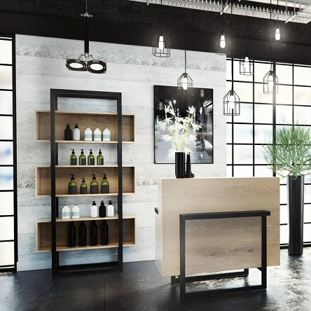 Recepcja Panda Crudo do salonu fryzjerskiego w stylu loftowym Recepcje barberskie Panda  