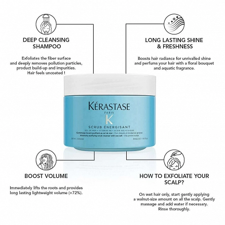 Peeling Kerastase Fusio Scrub Energisant oczyszczający włosy i skórę głowy 250ml Kerastase 3474636757039