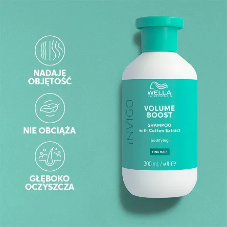 Szampon Wella Invigo Volume Boost Fine nadający objętość do włosów cienkich 500ml Szampony do włosów Wella 4064666585437