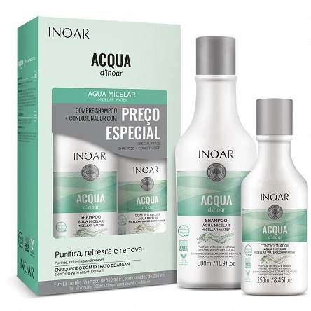 Zestaw Inoar Acqua Micelar szampon micelarny 500ml i odżywka micelarna 250ml Inoar