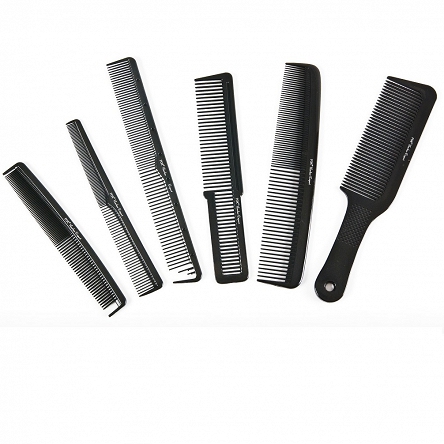 Komplet 6 grzebieni barberskich Fox Barber Expert w etui lnianym zestawy grzebieni fryzjerskich Fox 5904993464458