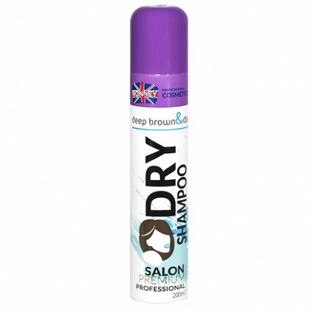 Suchy szampon RONNEY Dry Shampoo deep brown & dark do włosów ciemnych i czarnych 200ml Szampony suche Ronney 5060456779269