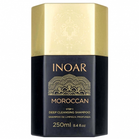 Szampon INOAR Moroccan oczyszczający do keratynowego prostowania 250ml Kosmetyki przed keratynowym prostowaniem | preparat przed prostowaniem włosów Inoar 7908124401174