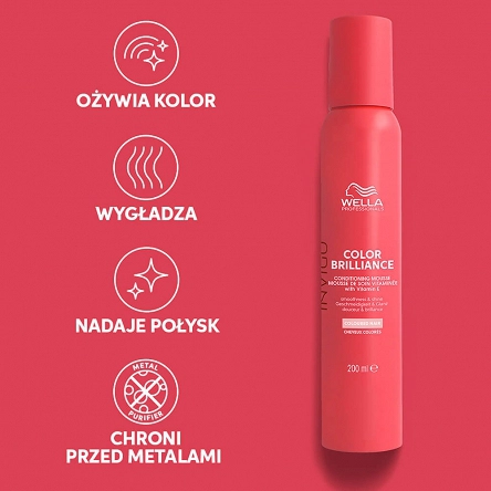 Odżywka w piance Wella Invigo Color Brillance do włosów farbowanych 200ml Odżywki do włosów Wella 4064666316345