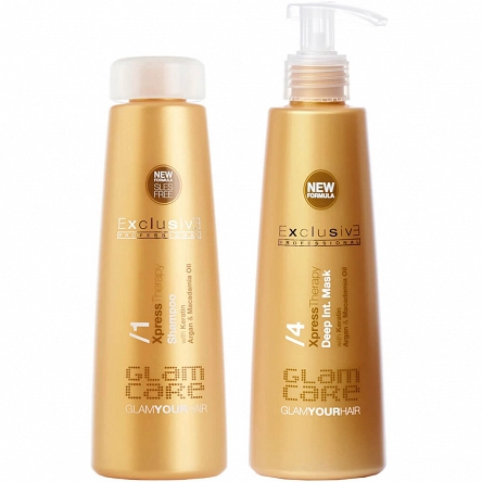 Zestaw do rekonstrukcji Exclusive Professional Xpress Therapy - szampon 250ml i wodna maska 250ml Exclusive Professional