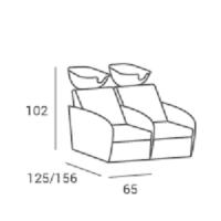 Myjnia fryzjerska Ayala RIALTO SOFA BASIC dwuosobowa Myjnie fryzjerskie Ayala