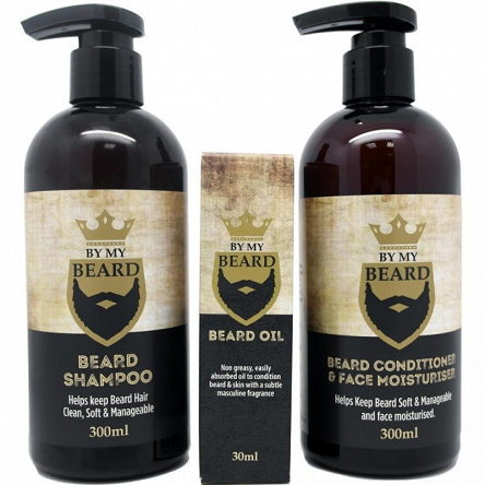 Zestaw By My Beard szampon, odżywka i olejek do brody Pielęgnacja By My Beard