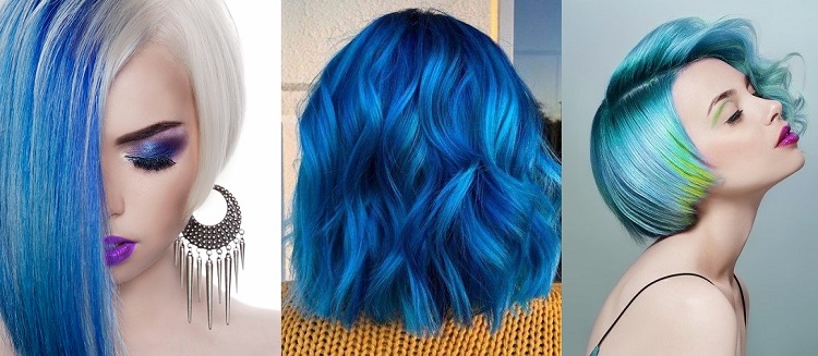 włosy niebieskie farby